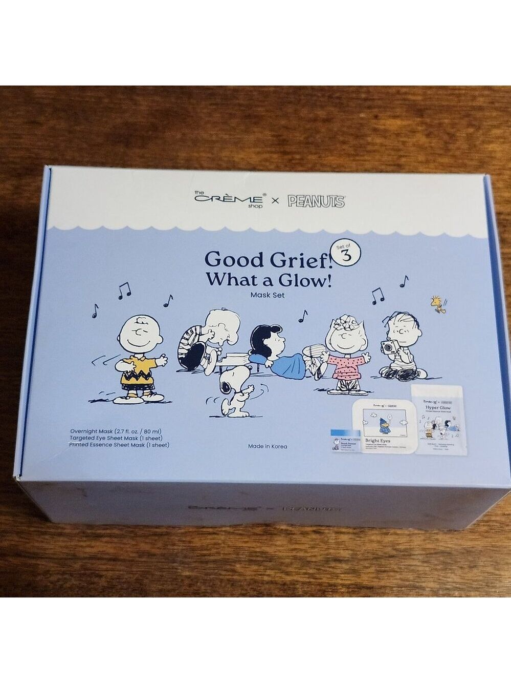 The Crème Shop x Peanuts Mask 3 piece Set BNIP SEALED